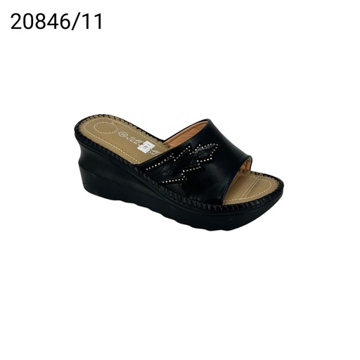 شبشب نسائي 20846/11 اسود ورقةجديد 37-41  A6