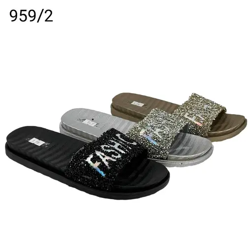 شبشب نسائي  959/2  ملون كرستال   38-42   شد36   A3