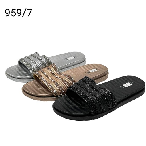 شبشب نسائي  959/7  ملون كرستال شد36   F6