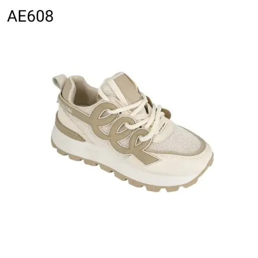 [AE608] AE608سبورت نسائي سود ابيض كاكي 36-41شد24  E6